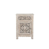 Indian Hand Carved  Solid Wood Bedside Table   07